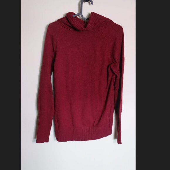 LOFT Maroon Turtleneck Long Sleeve Sweater Top Size Medium - Picture 9 of 9